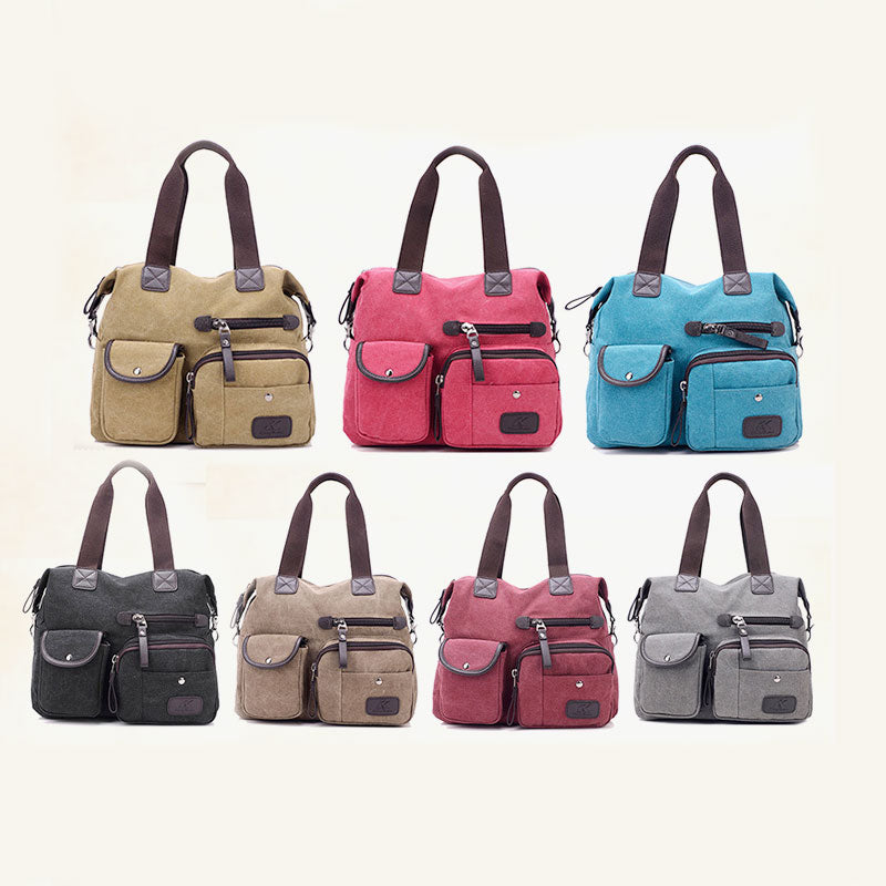 Large Capacity Durable British Style Canvas Tote Bag for Women – Stylish and Practical for Shopping, Travel, and Everyday Use