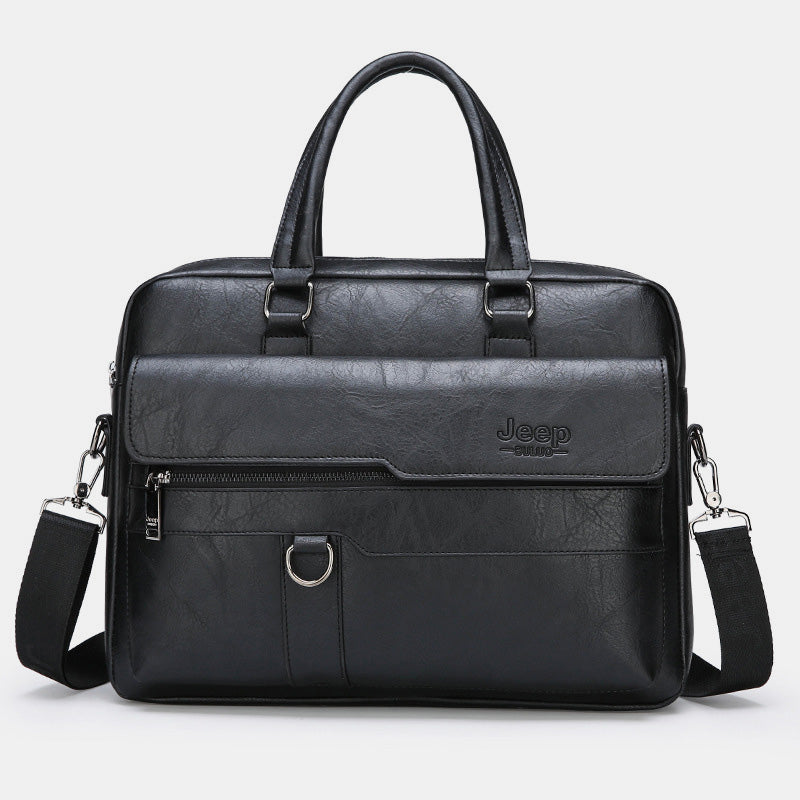 Lightweight PU Leather Messenger Bag – Slim Business Briefcase for Men