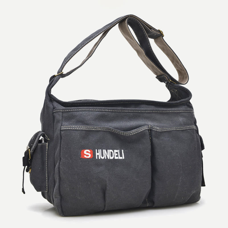 Messenger Bag for Men - Vintage Canvas Large Crossbody Kit