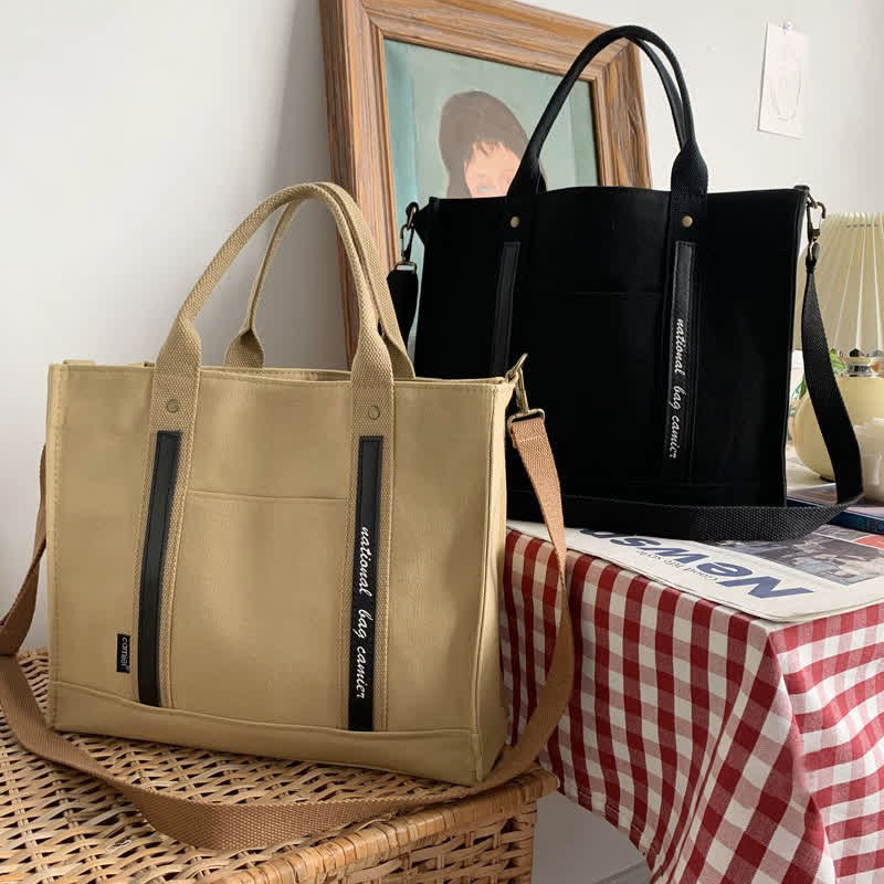Laptop Tote Handbag – Canvas Shoulder Bag & Briefcase for Travel, Office, and School