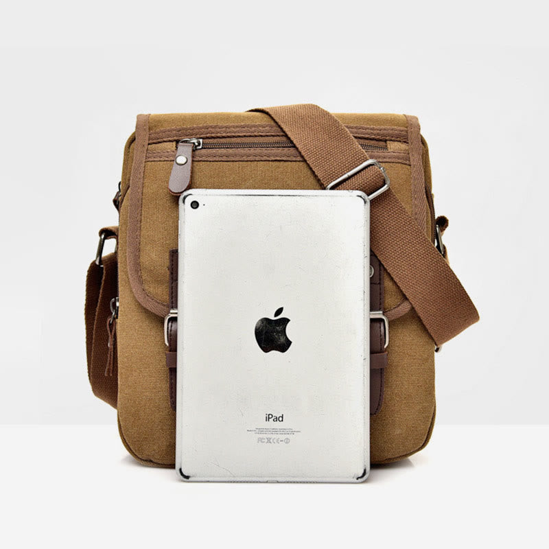 Retro Canvas Messenger Bag for Men – Crossbody Shoulder Bag for Business & Travel