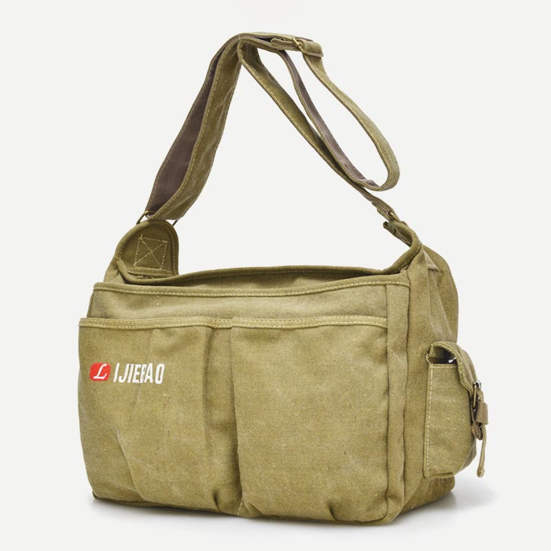 Messenger Bag for Men - Vintage Canvas Large Crossbody Kit