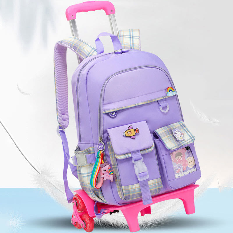 School Backpack for Kids – Cute Pattern Rolling Backpack with Adjustable Straps