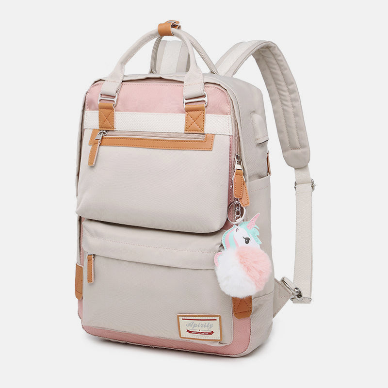 Multifunctional Large-Capacity British College Backpack with USB Charging Port
