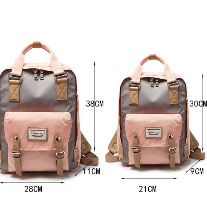 Large Capacity Colorblock Waterproof Backpack – School & Travel Laptop Bag