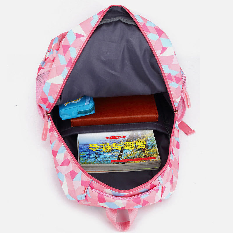 Rolling Wheels School Bag for Girls – Colorful Printing Backpack with Adjustable Straps & Two-Wheel Design