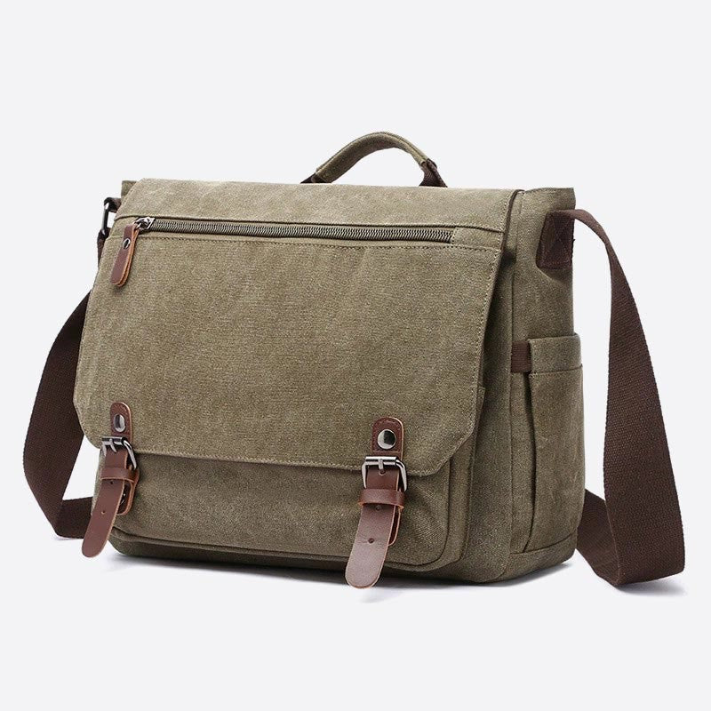 Messenger Bag for Men – Portable Large Capacity Canvas Business Briefcase