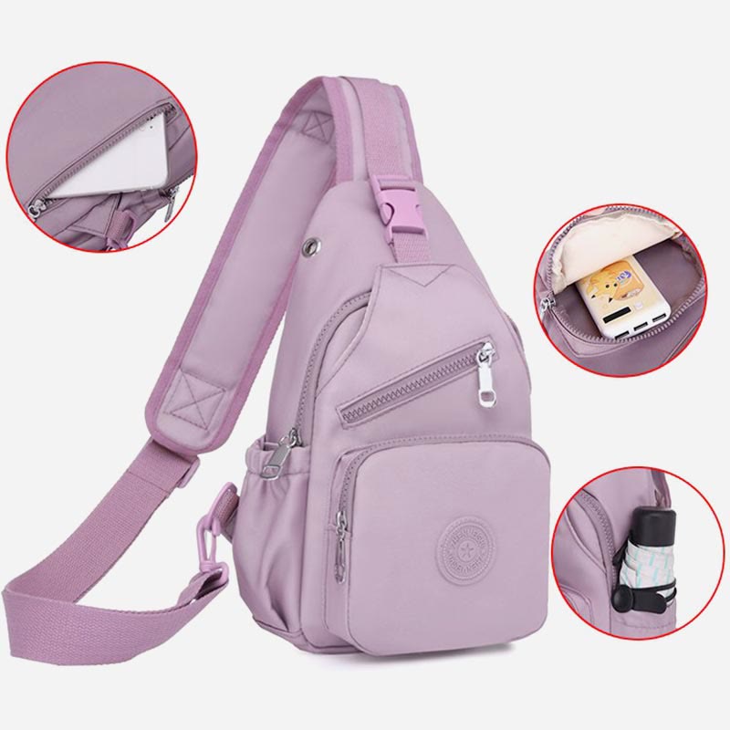 Sling Bag for Women | Multi-Pocket Waterproof Canvas Daily Shopping Backpack