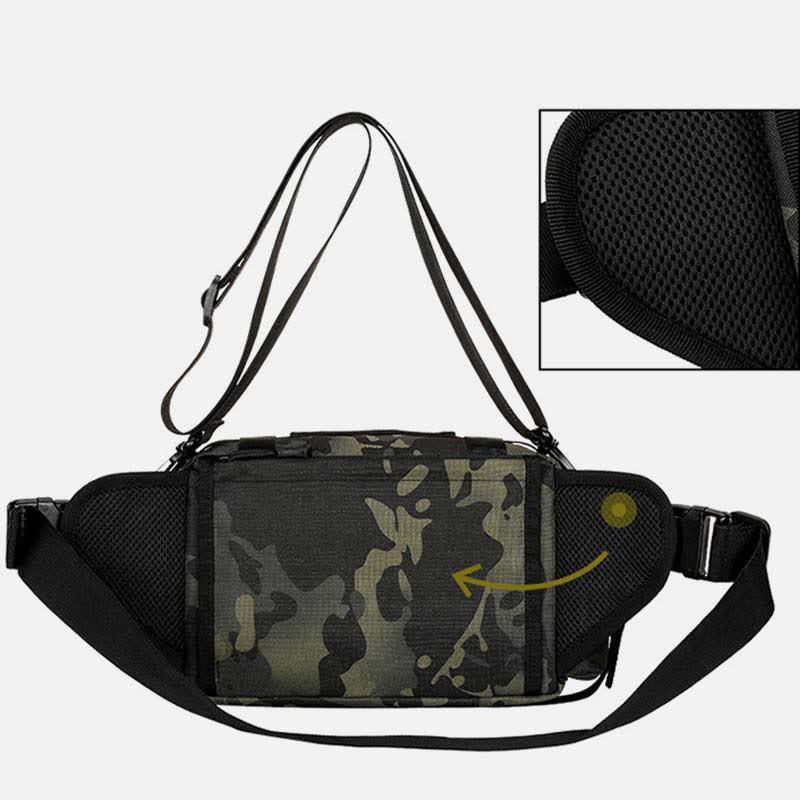 Large Camo Tactical Bag for Sports | Nylon Crossbody Bag Waist Bag