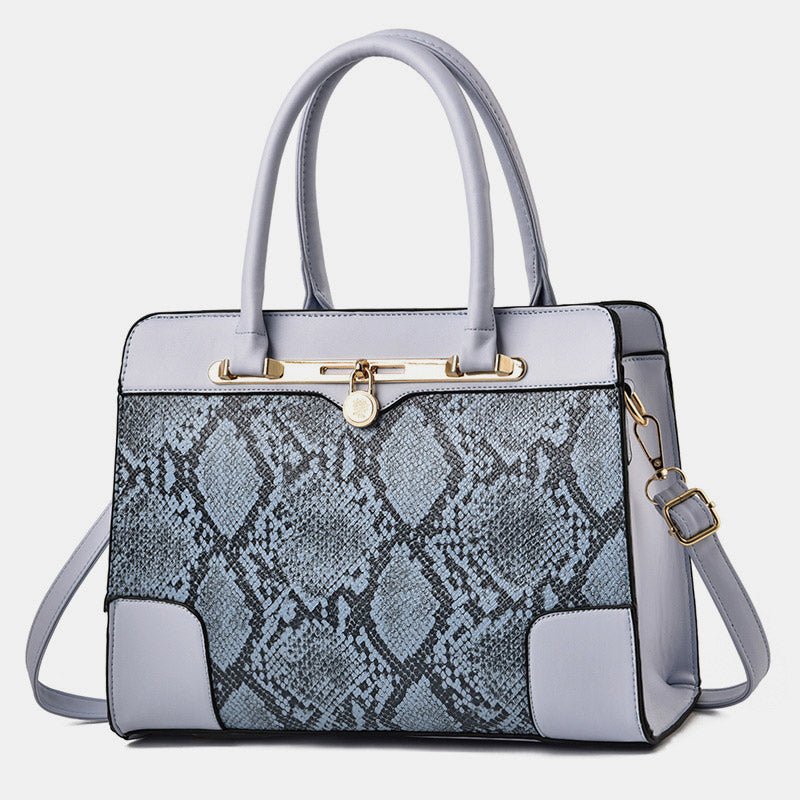 Vintage Women's Top - Handle Satchel Purses Work Tote Shoulder Bag with Long Strap - VOTVO