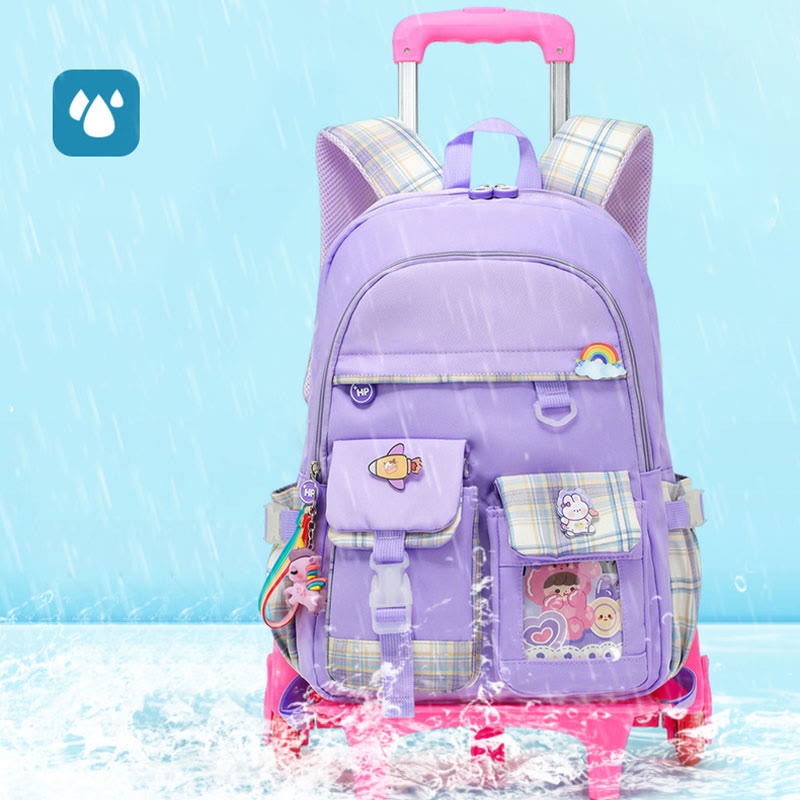 School Backpack for Kids – Cute Pattern Rolling Backpack with Adjustable Straps