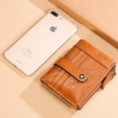 Men's RFID Anti-theft Retro Wallet – Genuine Leather, Secure & Stylish