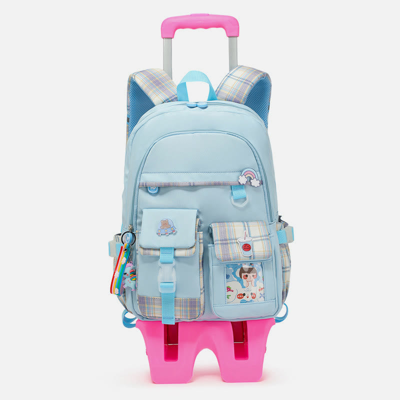 School Backpack for Kids – Cute Pattern Rolling Backpack with Adjustable Straps