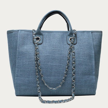 Crossbody Canvas Tote for Women – Chain Strap Bucket Bag - VOTVO