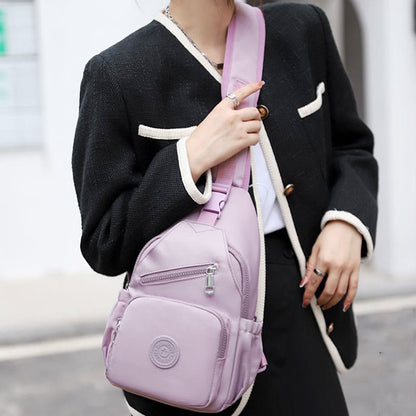 Sling Bag for Women | Multi-Pocket Waterproof Canvas Daily Shopping Backpack
