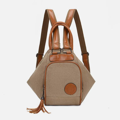 Multifunctional Women's Backpack with Tassel Decor – Durable Canvas Travel Daypack