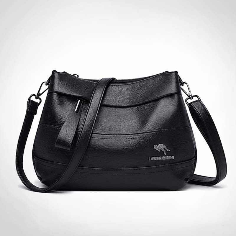Triple Compartment Leather Handbag for Women Small Casual Crossbody Shoulder Bag - VOTVO