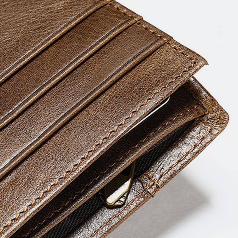 Retro Large Capacity RFID GenuineLeather Wallet