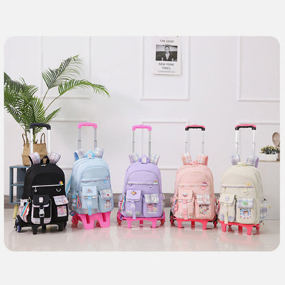 School Backpack for Kids – Cute Pattern Rolling Backpack with Adjustable Straps
