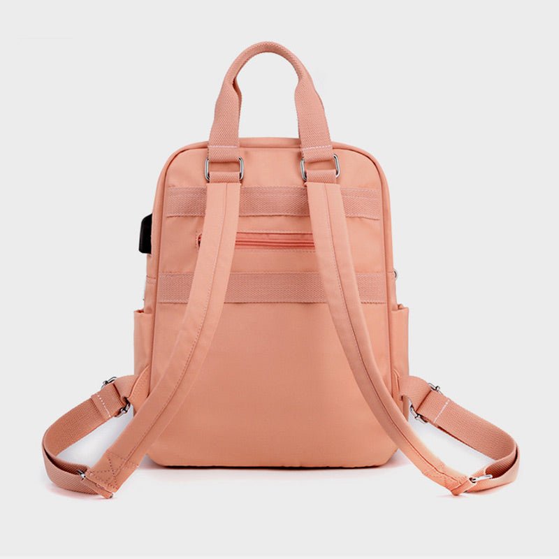 Lightweight Embossed Embroidery Backpack with USB Charging Port – Perfect for Women on the Go - VOTVO