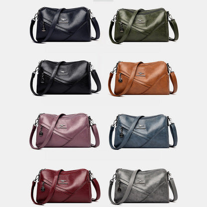 Retro Medium Sling Shoulder Bag for Women – Soft PU Leather Crossbody Handbag