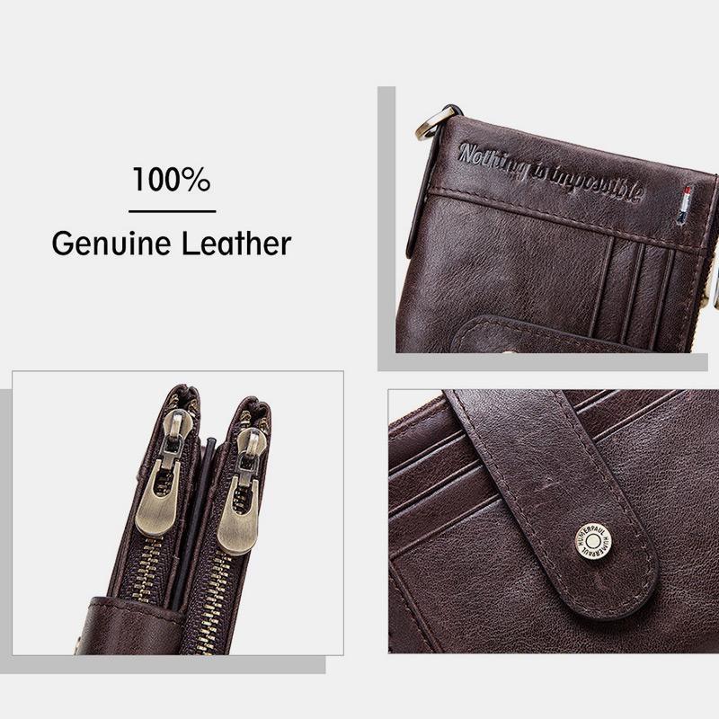 RFID Anti - Theft Large Capacity Genuine Leather Wallet with Chain – Secure & Stylish - VOTVO