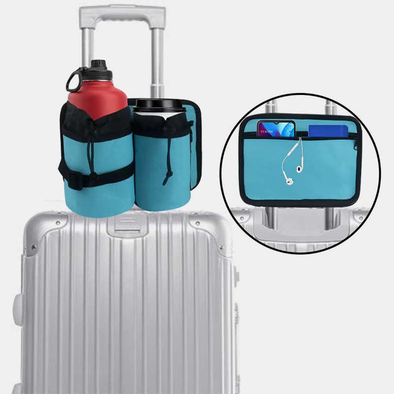 Portable Water Bottle Holder Pouch with 2 Bottle Pockets – Adjustable Carrier for Travel, Sports, and Daily Use - VOTVO