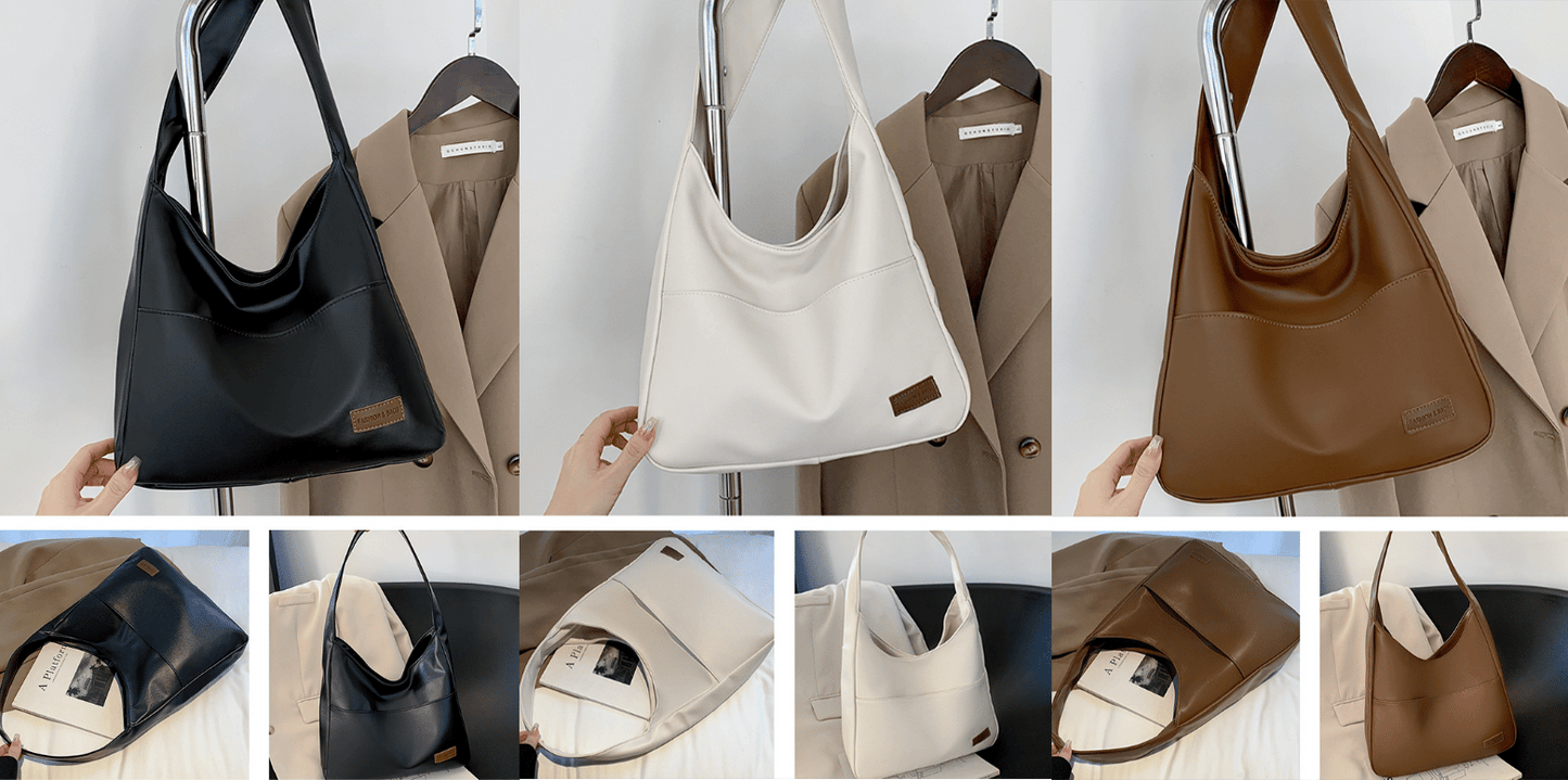 Simple leather tote bag👜