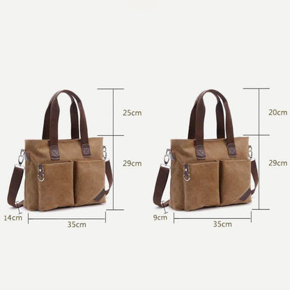 Unisex Canvas Shoulder Bag – Retro Casual Handbag & Work Tote