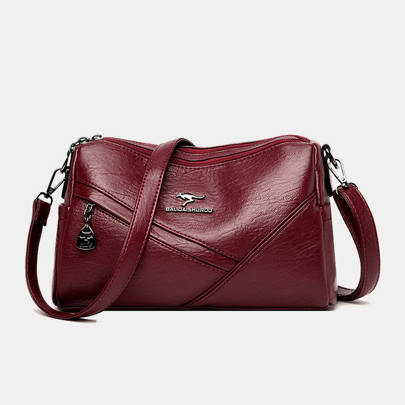 Retro Medium Sling Shoulder Bag for Women – Soft PU Leather Crossbody Handbag