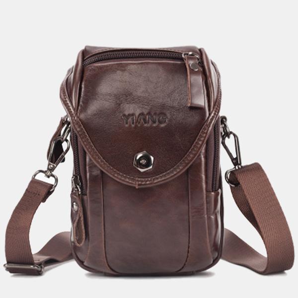 Men's Genuine Leather Phone Purse – Crossbody & Waist Bag for Daily Use