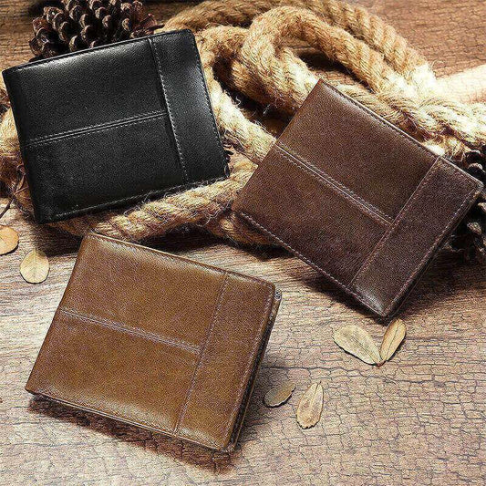 Retro Large Capacity RFID GenuineLeather Wallet