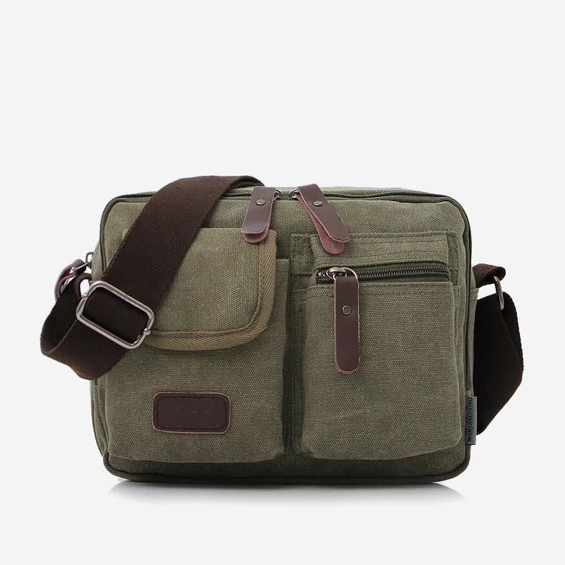 Borsa a tracolla in tela retrò da uomo - Borsa a tracolla casual
