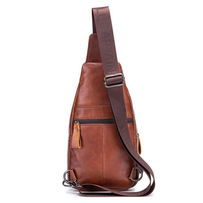 USB Charging Real Leather Sling Bag for Men – Crossbody Shoulder Bag with Adjustable Straps