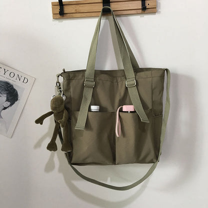 Waterproof Canvas Tote Bag for Women – Large Capacity Crossbody & Shoulder Bag for Students - VOTVO