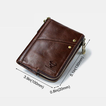RFID Anti - theft Genuine Leather Multi - slot Bifold Wallet for Men - Stylish Business Wallet - VOTVO