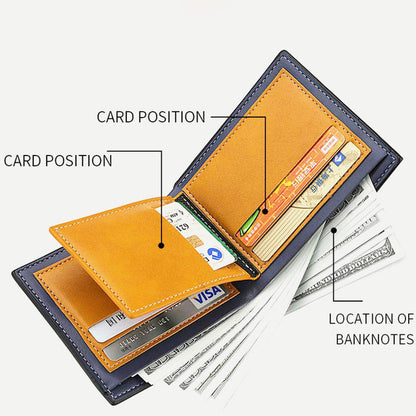 Men’s Slimfold Wallet with Extra Capacity & Passcase – Durable PU Leather Card Holder