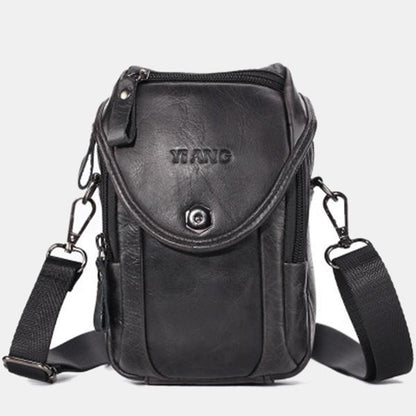 Men's Genuine Leather Phone Purse – Crossbody & Waist Bag for Daily Use