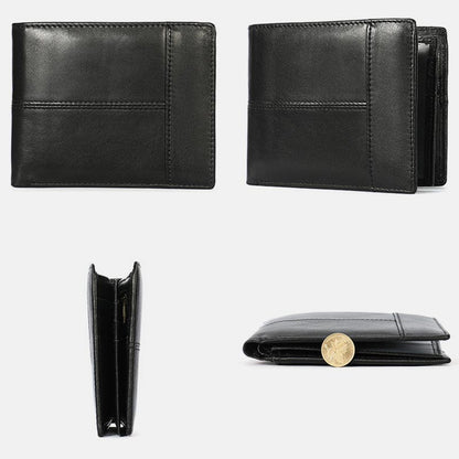 Retro Large Capacity RFID GenuineLeather Wallet