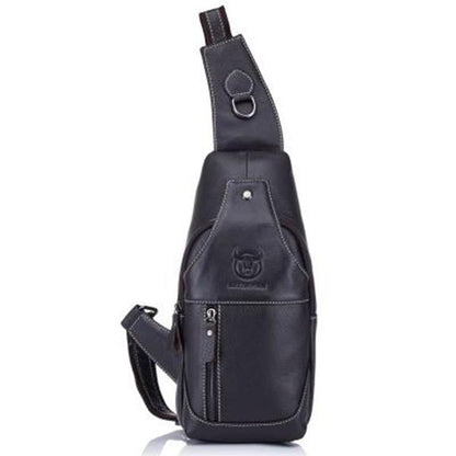 Men's Genuine Leather Sling Bag – Vintage Crossbody Backpack, Waterproof and Durable