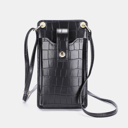 Leather Crossbody Phone Bag with Card Slots for Women – Compact Purse with Adjustable Strap