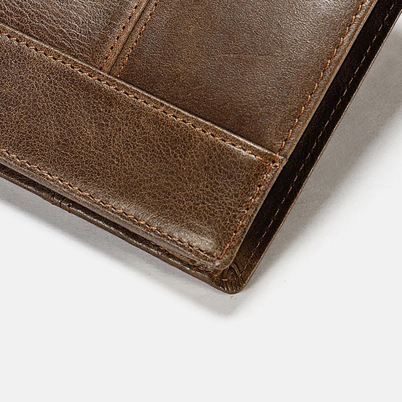Retro Large Capacity RFID GenuineLeather Wallet