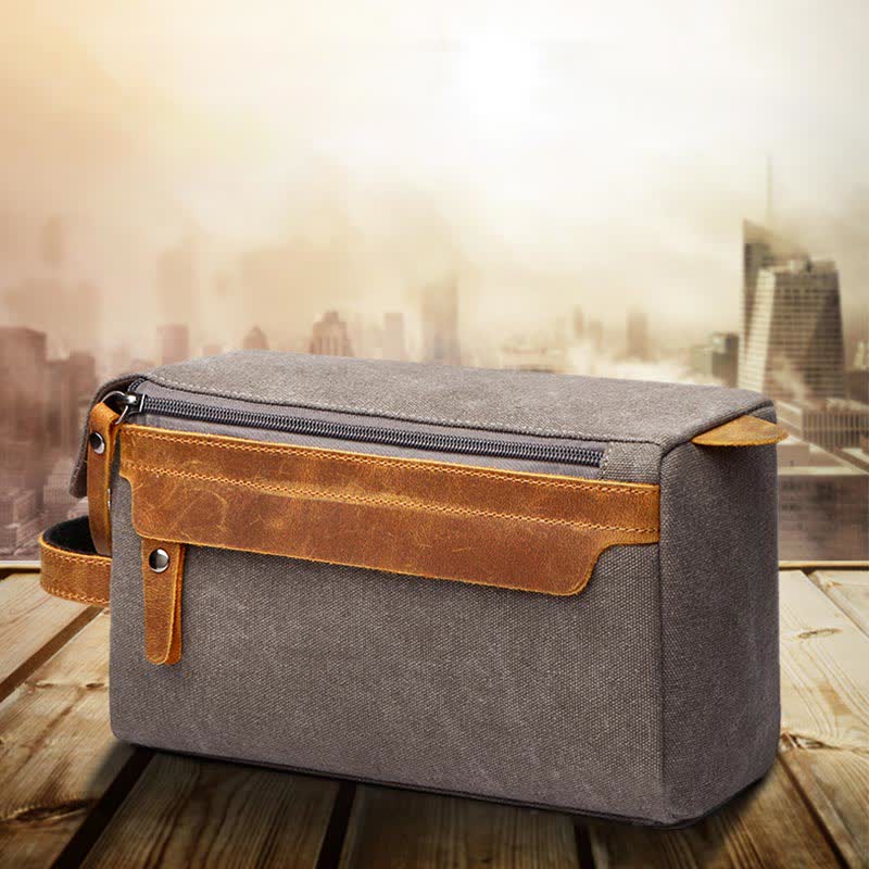 Borsa per il trucco in tela retrò – Borsa da viaggio per donne e uomini