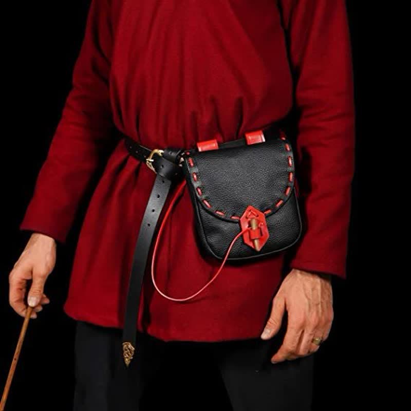 Renaissance Belt Pouch Holster - EDC Leather Waist Bag Cosplay Coin Purse - VOTVO