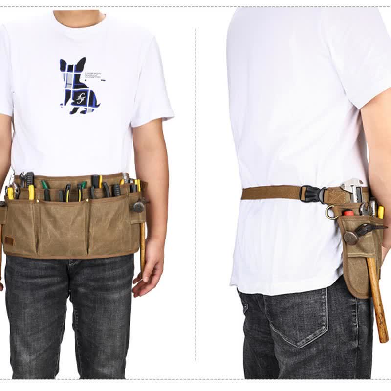 Multi-Slot Tool Belt Pouch – Waterproof Canvas Waist Bag for Tool Organization