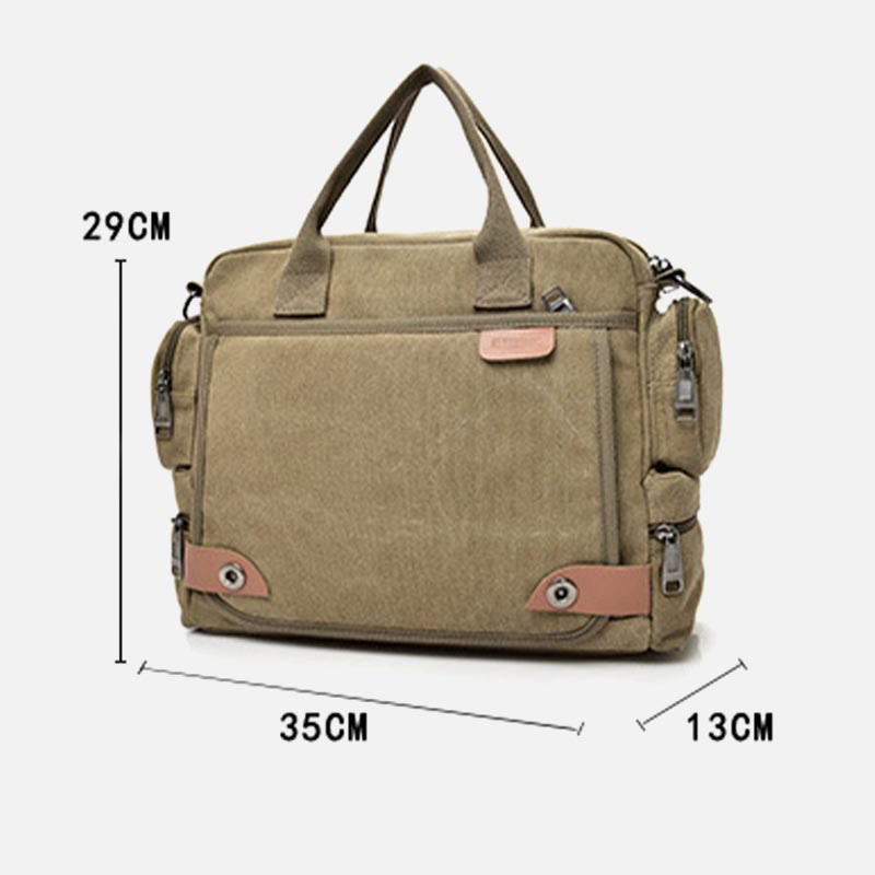 Messenger Bag for Men – Casual Canvas Multi - Pocket Crossbody Bag with Adjustable Strap - VOTVO