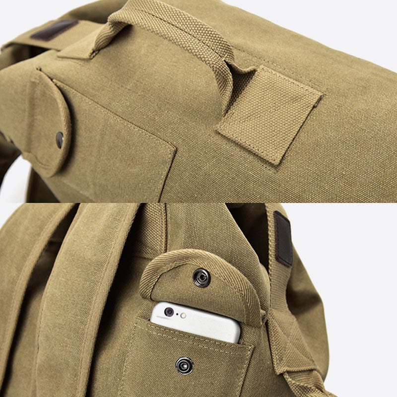Men’s Large Capacity Canvas Backpack for Sports & Travel