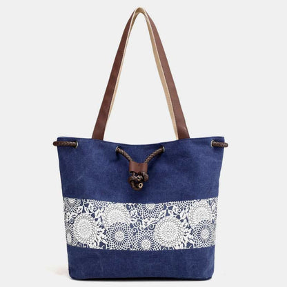 Shoulder Bag for Women – Casual Large Capacity Printed Canvas Shopping Handbag