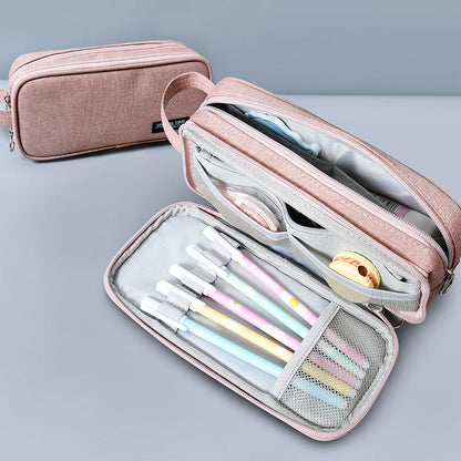 Large Capacity Canvas Pencil Case – Durable Pen Pouch for Office & School