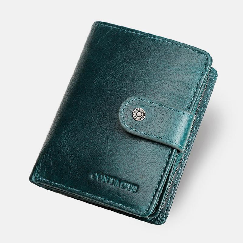 RFID GenuineLeather Multi - Card Buckle Wallet - VOTVO
